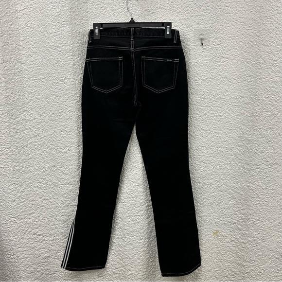 Guess women’s 26 black denim with white stripes on the side of each leg - Picture 4 of 8
